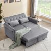 Artemax 55'' Modern Shiny Velvet Convertible Loveseat Sleeper Sofa Couch w/ 2 Lumbar Pillows