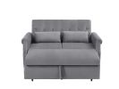 Artemax 55'' Modern Shiny Velvet Convertible Loveseat Sleeper Sofa Couch w/ 2 Lumbar Pillows