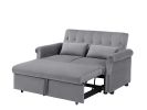 Artemax 55'' Modern Shiny Velvet Convertible Loveseat Sleeper Sofa Couch w/ 2 Lumbar Pillows