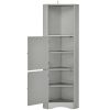 Tall Bathroom Corner Cabinet;  Freestanding Storage Cabinet with Doors and Adjustable Shelves;  MDF Board