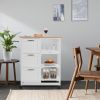 Rolling Kitchen Island Utility Storage Cart with 3 Large Drawers