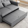 Artemax 55'' Modern Shiny Velvet Convertible Loveseat Sleeper Sofa Couch w/ 2 Lumbar Pillows